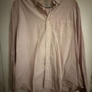 J. Crew Men's Casual Checkered Shirt - Blue Red and White